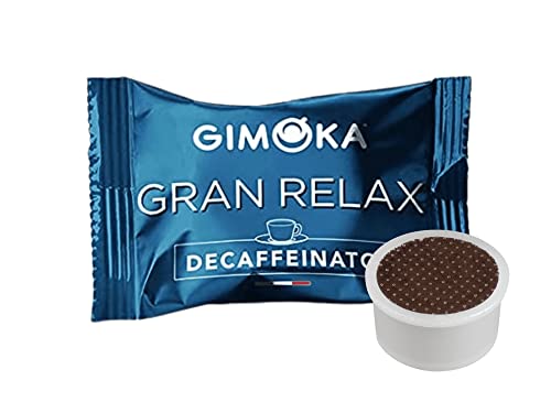 Gimoka Kaffeekapseln Gran Relax Koffeinfrei, Intensität 5, 50 Kapseln - Kompatibel mit Kaffeemaschinen der Marke Lavazza®* Espresso Point®*, Hergestellt in Italien von Gimoka