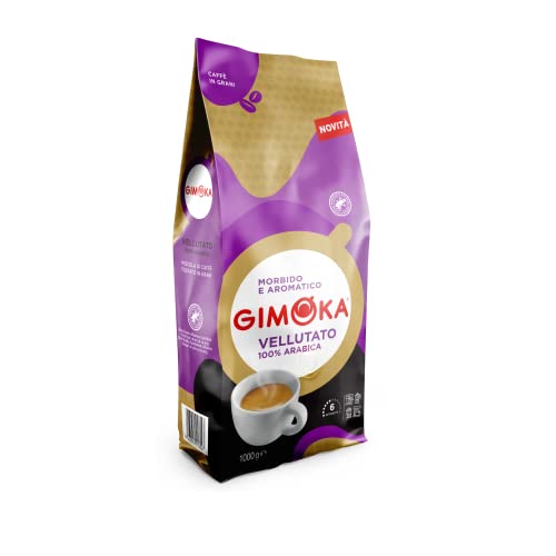 Gimoka - Vellutato 100% Arabica, Regenwald-zertifiziert, italienische Espresso-Kaffeebohnen, leichter Braten - 1 kg von Gimoka