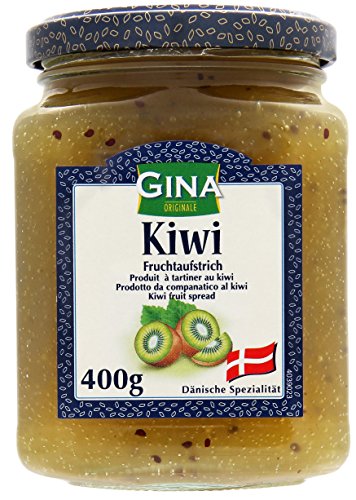 Feinster dänischer Fruchtaufstrich aus feinsten Kiwi im 400g Glas von Mühlebach von Gina