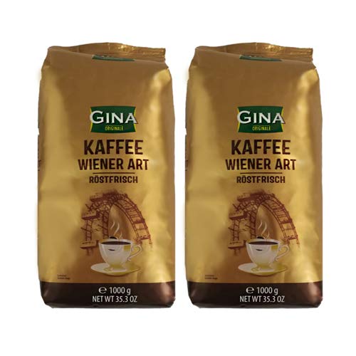 Gina Originale Kaffee Wiener Art röstfrische Kaffeebohnen 2x 1000g (2000g) - Wiener Kaffee von COXZD