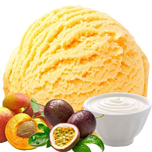 1 Kg Maracuja Geschmack Eispulver VEGAN - OHNE ZUCKER - LAKTOSEFREI - GLUTENFREI - FETTARM, auch für Diabetiker Milcheis Softeispulver Speiseeispulver Gino Gelati von Gino Gelati