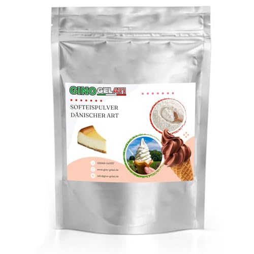 Gino Gelati Dänisches Softeis Pulver, verschiedene Sorten in verschiedenen Größen verfügbar, einfache und schnelle Zubereitung, Made in Germany, Vegan (1 Kg, Käsekuchen) von Gino Gelati