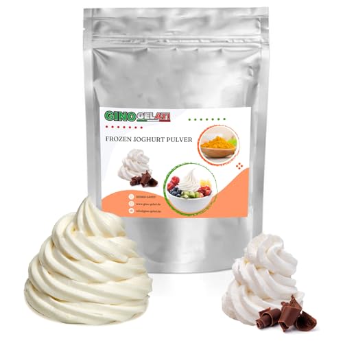 Gino Gelati Frozen Joghurt Pulver mit verschiedenen Schokoladen- Geschmäckern, Herstellung ohne Eismaschine möglich, Made in Germany, schnelle Zubereitung (1 Kg, Stracciatella Sahne) von Gino Gelati