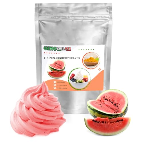 Gino Gelati Frozen Joghurt Pulver mit verschiedenen fruchtigen Geschmäckern, schnell Zubereitet, einfache Herstellung ohne Eismaschine möglich, Made in Germany (1 Kg, Wassermelone) von Gino Gelati