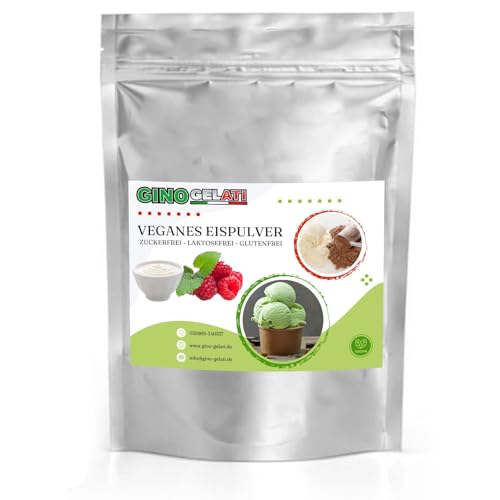 Gino Gelati Joghurt Himbeere Veganes Eis Pulver 1 Kg Zucker-, laktosefrei, schnelle und einfache Zubereitung, mit natürlichem Aroma, Eispulver für Veganer geeignet, GMO-Frei von Gino Gelati