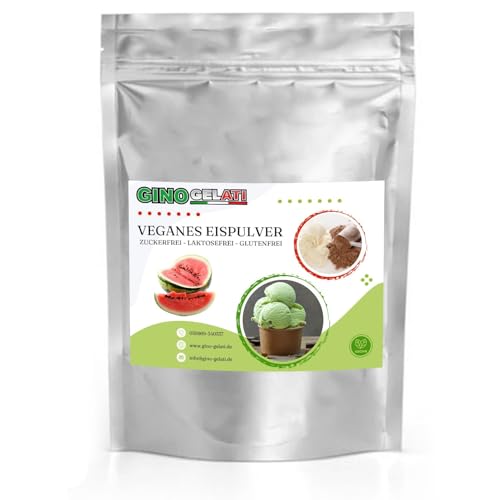 Gino Gelati Joghurt Wassermelone Veganes Eis Pulver Zucker-, laktosefrei 1 Kg, schnelle und einfache Zubereitung, mit natürlichem Aroma, Eispulver für Veganer geeignet, GMO-Frei von Gino Gelati