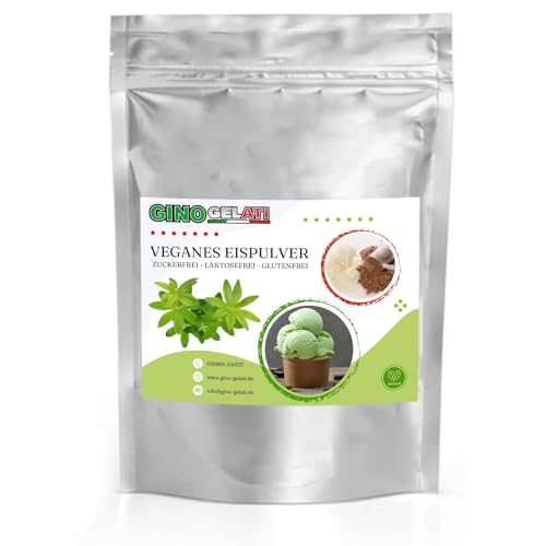 Gino Gelati Joghurt Waldmeister Veganes Eis Pulver 1 Kg Zucker-, laktosefrei, schnelle und einfache Zubereitung, mit natürlichem Aroma, Eispulver für Veganer geeignet, GMO-Frei von Gino Gelati