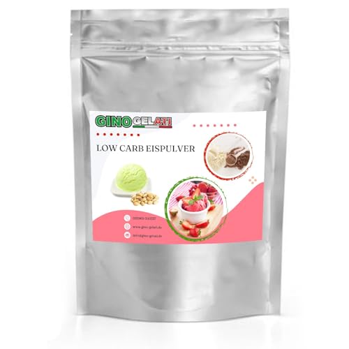 Gino Gelati Low Carb Eis Pulver Vegan Zucker-, laktosefrei mit Nussgeschmack, Herstellung mit oder ohne Eismaschine möglich, schnelle und einfache Zubereitung (1 Kg, Pistazie) von Gino Gelati