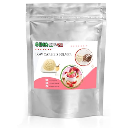 Gino Gelati Low Carb Eis Pulver Vegan Zucker-, laktosefrei mit alkoholischem Geschmack, schnelle und einfache Zubereitung, Herstellung mit oder ohne Eismaschine (1 Kg, Eierlikör) von Gino Gelati