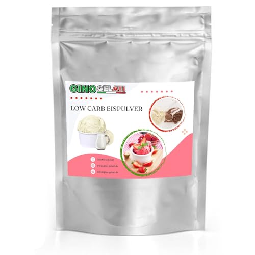 Gino Gelati Low Carb Eis Pulver Vegan Zucker-, laktosefrei mit verschiedenen Geschmäckern, einfache und schnelle Zubereitung, Herstellung ohne Eismaschine möglich (1 Kg, Buttermilch) von Gino Gelati