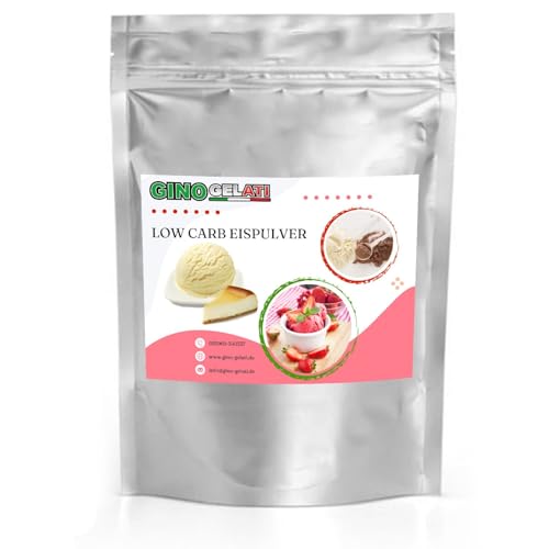 Gino Gelati Low Carb Eis Pulver Vegan Zucker-, laktosefrei mit verschiedenen Geschmäckern, einfache und schnelle Zubereitung, Herstellung ohne Eismaschine möglich (1 Kg, Käsekuchen) von Gino Gelati