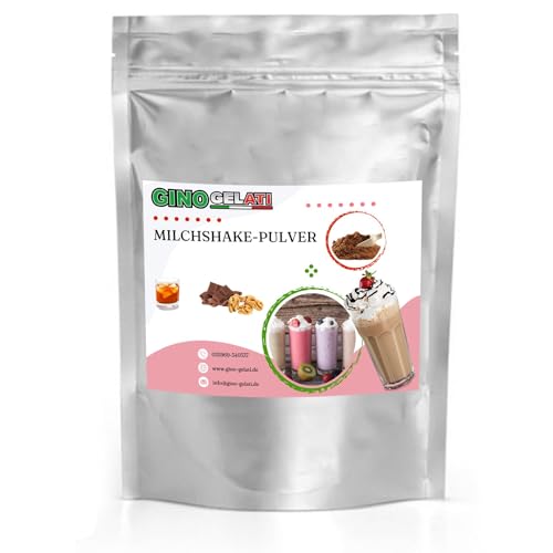 Gino Gelati Milchshake Pulver, Schokoladengeschmack, schnelle und einfache Zubereitung, für Gastronomie und private Küche geeignet, Made in Germany, natürliche Aromen (1 Kg, Schoko Rum Nuss) von Gino Gelati