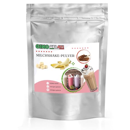 Gino Gelati Milchshake Pulver, fruchtiger Geschmack, verschiedene Sorten, schnelle und einfache Zubereitung, vielseitige Anwendung, natürliche Aromen, Made in Germany (1 Kg, Banane) von Gino Gelati