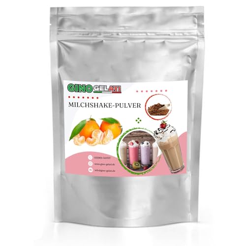 Gino Gelati Milchshake Pulver, fruchtiger Geschmack, verschiedene Sorten, schnelle und einfache Zubereitung, vielseitige Anwendung, natürliche Aromen, Made in Germany (1 Kg, Mandarine) von Gino Gelati