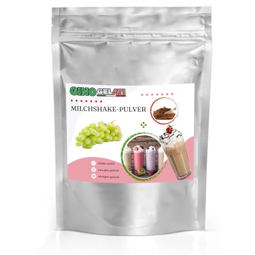 Gino Gelati Weintraube Milchshake Pulver 1 Kg, fruchtiger Geschmack, verschiedene Sorten, schnelle und einfache Zubereitung, vielseitige Anwendung, natürliche Aromen, Made in Germany von Gino Gelati