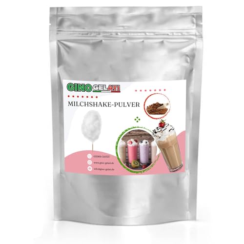 Gino Gelati Milchshake Zuckerwatte Pulver, für Gastronomie und private Küche, mit natürlichen Farbstoffen, einfache und schnelle Zubereitung. mit natürlichen Aroma (333 g, Rosa) von Gino Gelati