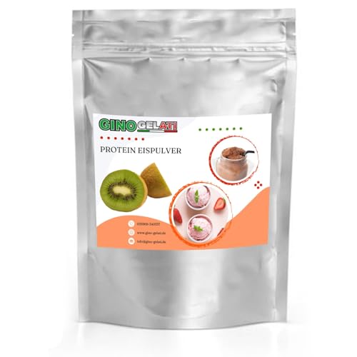 Gino Gelati Proteineis Pulver mit fruchtigem Geschmack, verschiedene Varianten, Exotisches Eispulver, schnelle und einfache Zubereitung, ohne Eismaschine möglich (1 Kg, Kiwi) von Gino Gelati