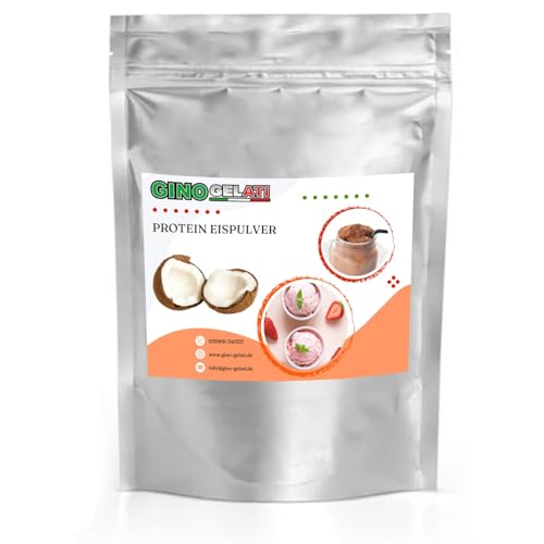 Gino Gelati Proteineis Pulver mit verschiedenen Kokosmilch- Geschmäckern, Intensiver Geschmack, leichte Zubereitung, Eis mit Protein, cremig und gesund (1 Kg, Kokosmilch Nuss) von Gino Gelati