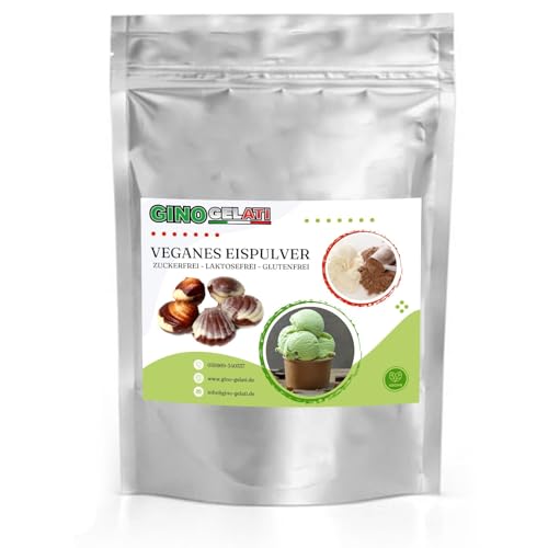 Gino Gelati Schoko Eis Veganes Eis Pulver Zucker-, laktosefrei, schnelle und einfache Zubereitung, Made in Germany, Dessertmischung, für Laktoseintolerante (1 Kg, Belgische Praline) von Gino Gelati