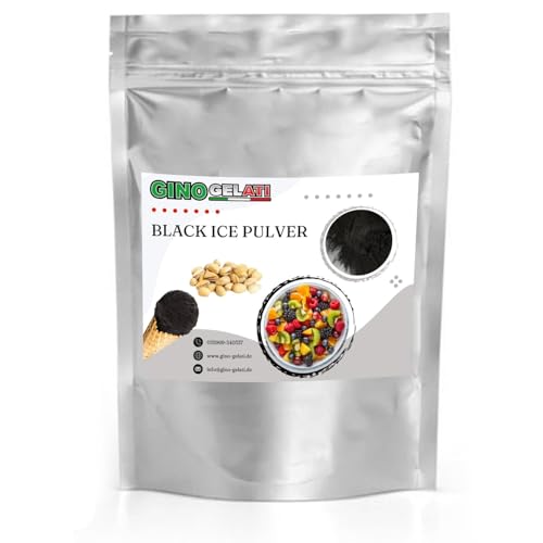 Gino Gelati Schwarzes Eis Pulver mit Nussgeschmack, verschiedene Varianten, Low Carb, Vegan, Made in Germany, schnelle und einfache Zubereitung, Hausgemacht (1 Kg, Pistazie Vegan) von Gino Gelati