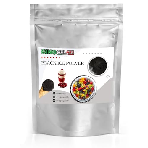 Gino Gelati Schwarzes Eis Pulver mit fruchtigem Geschmack, verschiedene Varianten verfügbar, Made in Germany, schnelle und einfache Zubereitung (1 Kg, Amarena Kirsch Sahne) von Gino Gelati