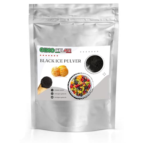 Gino Gelati Schwarzes Eis Pulver mit fruchtigem Geschmack, verschiedene Varianten verfügbar, Made in Germany, schnelle und einfache Zubereitung (1 Kg, Mandarine) von Gino Gelati