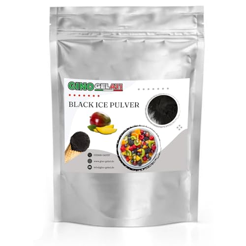 Gino Gelati Schwarzes Eis Pulver mit fruchtigem Geschmack, verschiedene Varianten verfügbar, Made in Germany, schnelle und einfache Zubereitung (1 Kg, Mango Low Carb) von Gino Gelati