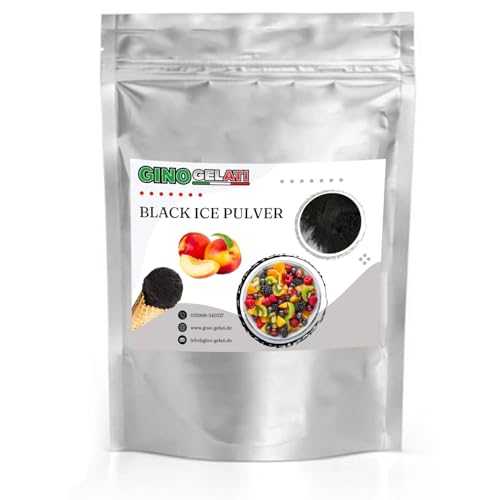 Gino Gelati Schwarzes Eis Pulver mit fruchtigem Geschmack, verschiedene Varianten verfügbar, Made in Germany, schnelle und einfache Zubereitung (1 Kg, Nektarine Low Carb) von Gino Gelati