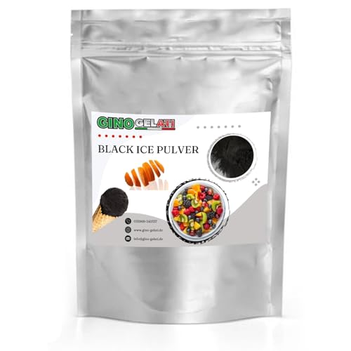 Gino Gelati Schwarzes Eis Pulver mit fruchtigem Geschmack, verschiedene Varianten verfügbar, Made in Germany, schnelle und einfache Zubereitung (1 Kg, Orange Low Carb) von Gino Gelati