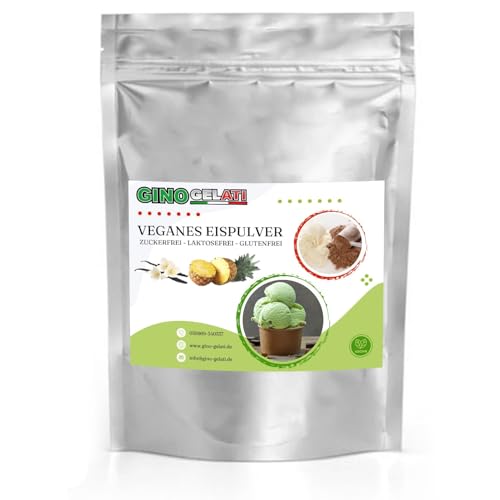 Gino Gelati Vanille Veganes Eis Pulver Zucker-, laktosefrei, schnelle und einfache Zubereitung, Made in Germany, Eiscreme selbstgemacht, ohne Zucker (1 Kg, Vanille Ananas) von Gino Gelati