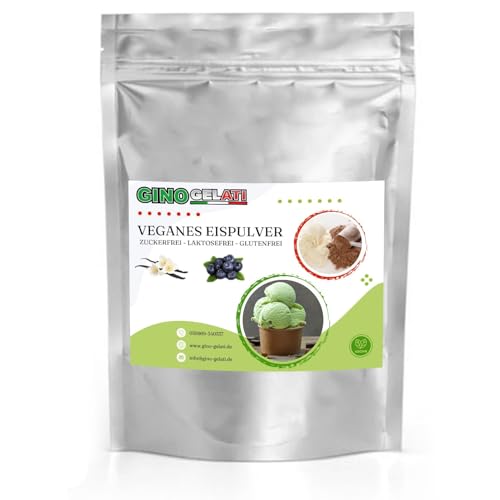 Gino Gelati Vanille Veganes Eis Pulver Zucker-, laktosefrei, schnelle und einfache Zubereitung, Made in Germany, Eiscreme selbstgemacht, ohne Zucker (1 Kg, Vanille Heidelbeere) von Gino Gelati