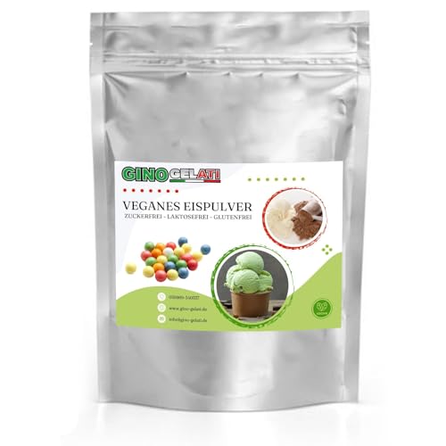 Gino Gelati Vanille Veganes Eis Pulver Zucker-, laktosefrei, schnelle und einfache Zubereitung, Made in Germany, Eiscreme selbstgemacht, ohne Zucker (1 Kg, Vanille Kaugummi Blau) von Gino Gelati