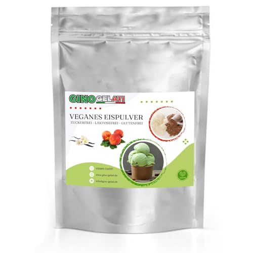 Gino Gelati Vanille Veganes Eis Pulver Zucker-, laktosefrei, schnelle und einfache Zubereitung, Made in Germany, Eiscreme selbstgemacht, ohne Zucker (1 Kg, Vanille Nektarine) von Gino Gelati