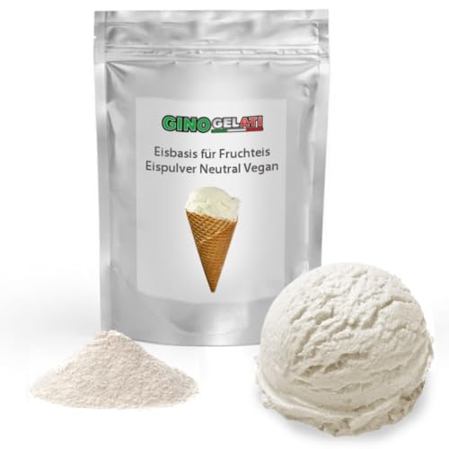 Gino Gelati Eisbasis Veganes Eis Pulver 10 Kg Zucker-, laktosefrei, verschiedene Größen und Geschmäcker, schnell und einfach zubereitet, Herstellung mit oder ohne Eismaschine, Made in Germany von Gino Gelati