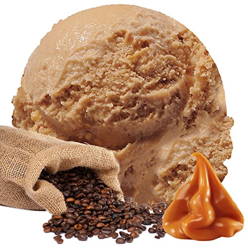 Karamell Kaffee Geschmack Eispulver VEGAN - OHNE ZUCKER - LAKTOSEFREI - GLUTENFREI - FETTARM, auch für Diabetiker Milcheis Softeispulver Speiseeispulver Gino Gelati (Karamell Kaffee, 1kg) von Gino Gelati