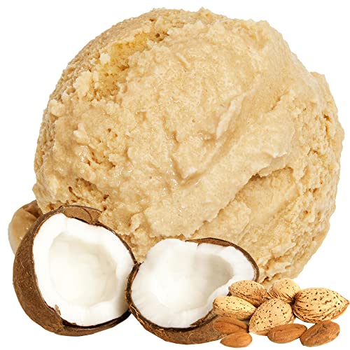 Kokos Mandel Geschmack Eispulver VEGAN - OHNE ZUCKER - LAKTOSEFREI - GLUTENFREI - FETTARM, auch für Diabetiker Milcheis Softeispulver Speiseeispulver Gino Gelati (Kokos Mandel, 1 kg) von Gino Gelati