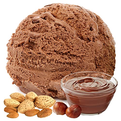 Mandel Nougat Geschmack Eispulver VEGAN - OHNE ZUCKER - LAKTOSEFREI - GLUTENFREI - FETTARM, auch für Diabetiker Milcheis Softeispulver Speiseeispulver Gino Gelati (Mandel Nougat, 1 kg) von Gino Gelati