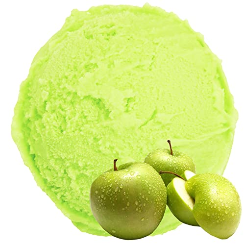 Saurer Apfel Geschmack Eispulver VEGAN - OHNE ZUCKER - LAKTOSEFREI - GLUTENFREI - FETTARM, auch für Diabetiker Milcheis Softeispulver Speiseeispulver Gino Gelati (Saurer Apfel, 1 kg) von Gino Gelati