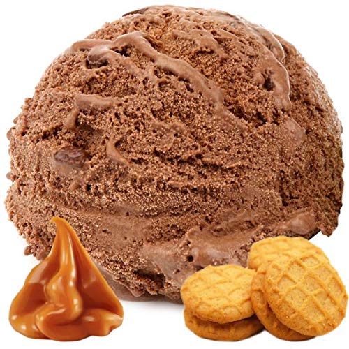 Schoko Karamell Keks Geschmack Eispulver VEGAN - OHNE ZUCKER - LAKTOSEFREI - GLUTENFREI - FETTARM, auch für Diabetiker Milcheis Softeispulver Speiseeispulver Gino Gelati (Schoko Karamell Keks, 1kg) von Gino Gelati