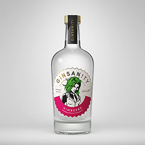 GINSANITY Premium Dry Gin „Himbeere“ | Geschenkidee | Handcrafted in Köln | 0,5 L von Ginsanity