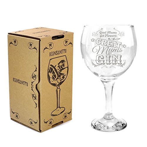 Ginsanity [645 ml Copa Glas Gin und Tonic [G&T] Balloon Gläser Für Cocktails und Geschenkbox - Great Mums Get Gin von Ginsanity