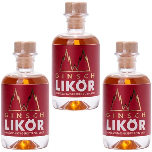 Gin Likör Ginsch | Mini Miniatur Set | Im Kölschfass gereift | Kölsch wie Köln | 30% Vol. | 3x 0,04 l von Ginsch