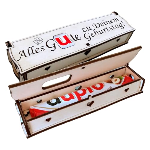 Alles Gute zu Deinem Geburtstag! | Lasergravur auf Holz Geschenkbox mit Duplo Schokoriegel | Neues Design | Mitbringsel | Holzbox mit Spruch | Geschenkidee | Handarbeit von Girahlutions