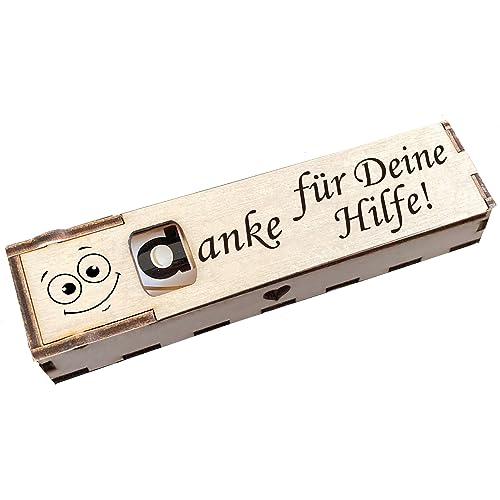 Duplo Geschenkbox mit Gravur inkl. Schokoriegel Holzbox mit Spruch Geschenkidee Schokolade Mitbringsel - Danke für Deine Hilfe von Girahlutions