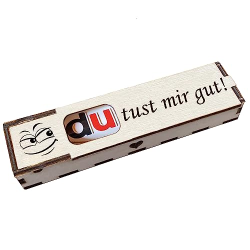 Duplo Geschenkbox mit Gravur inkl. Schokoriegel Holzbox mit Spruch Geschenkidee Schokolade Mitbringsel - Du tust mir gut von Girahlutions