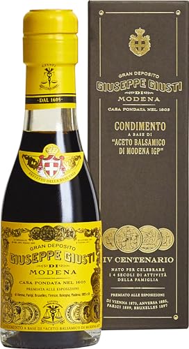 Giuseppe Giusti Quarto Centenrario Aceto Balsamico di Modena IGP Balsamessig aus Modena 4 Goldmedaillen Traditionsflasche in Geschenkpackung (1 x 0.1 l) von Giusti