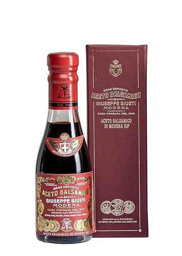 Giuseppe Giusti Riccardo Giusti Aceto Balsamico di Modena IGP Balsamessig aus Modena 3 Goldmedaillen Traditionsflasche in Geschenkpackung (1 x 0.1 l) von Giusti