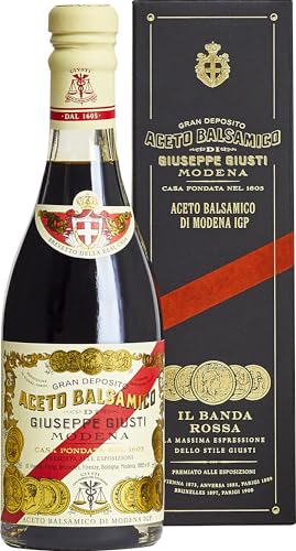 Giuseppe Giusti Il Banda Rossa Aceto Balsamico di Modena IGP Balsamessig 5 Goldmedaillen Traditionsflasche in Geschenkpackung (1 x 0.25 l) von Giuseppe Giusti