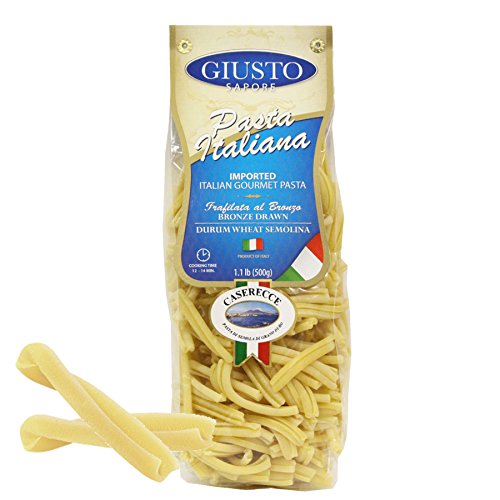 Giusto Sapore Italienische Pasta – Caserecce 454 g – Premium Bio Bronze gezogener Durum Weizen Grieß Gourmet Pasta Marke – importiert aus Italien und Familienbesitz von Giusto Sapore