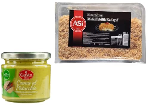 Kadayif Teigfäden (200g) & Pistaziencreme (190g) – Engelshaar für Künefe und Dubai Schokolade von GlassZilla